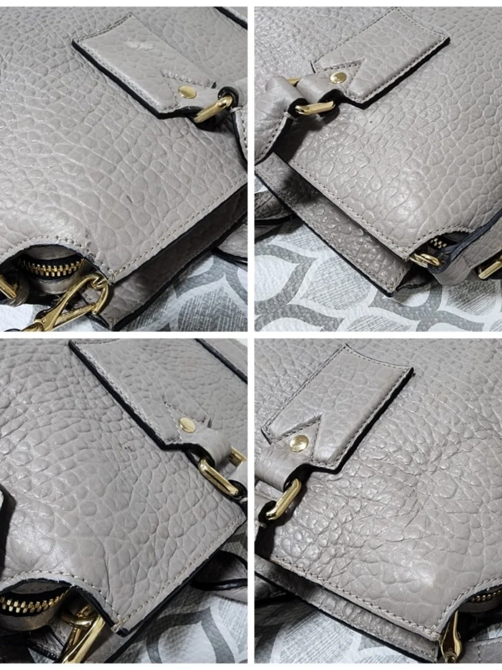 Authentic Burberry House Check Clifton Satchel Bag Grey